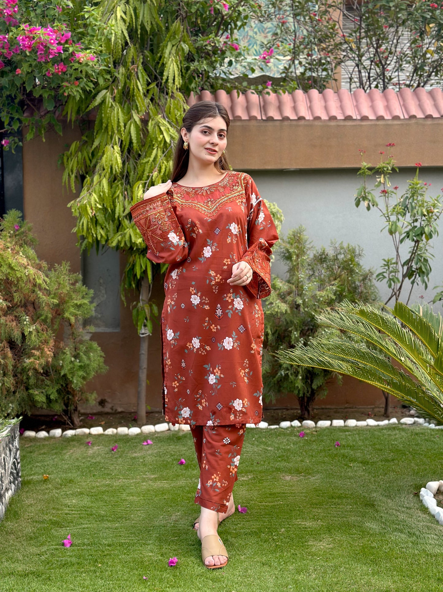 RkS  2Piece Embroidered Stitched Suit