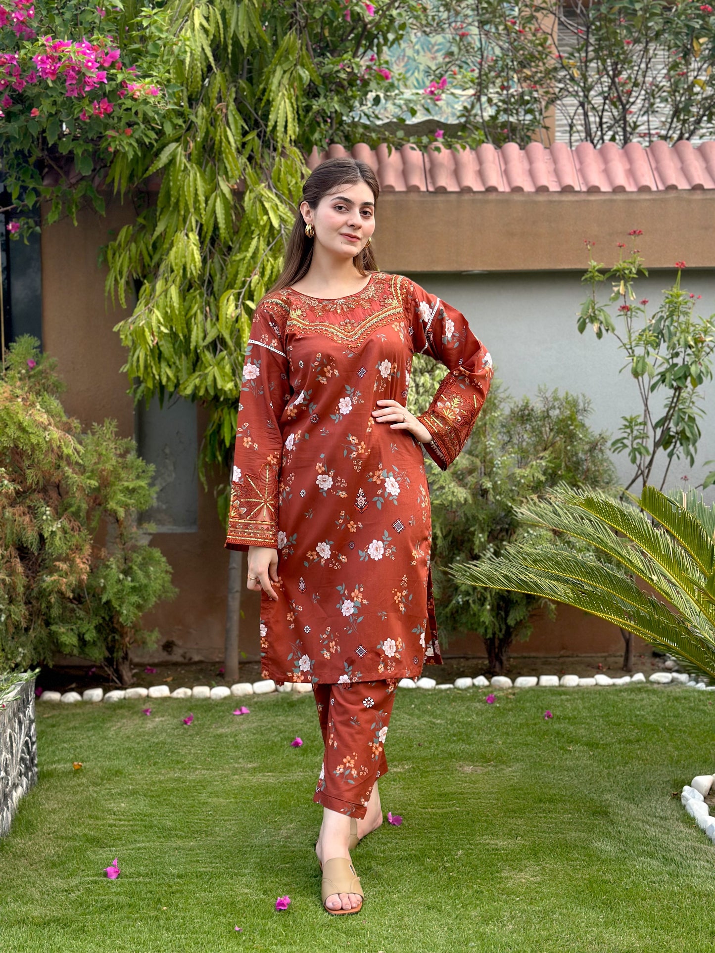 RkS  2Piece Embroidered Stitched Suit