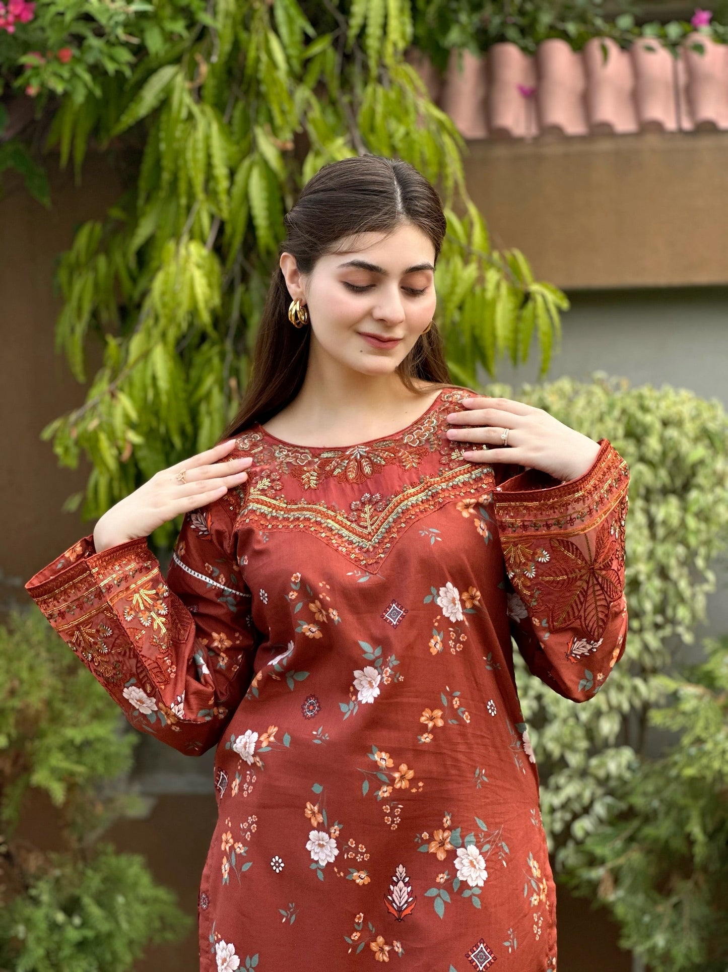 RkS  2Piece Embroidered Stitched Suit