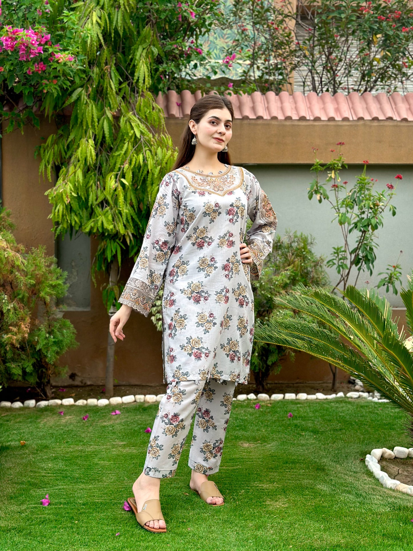 RkS  2Piece Embroidered Stitched Suit