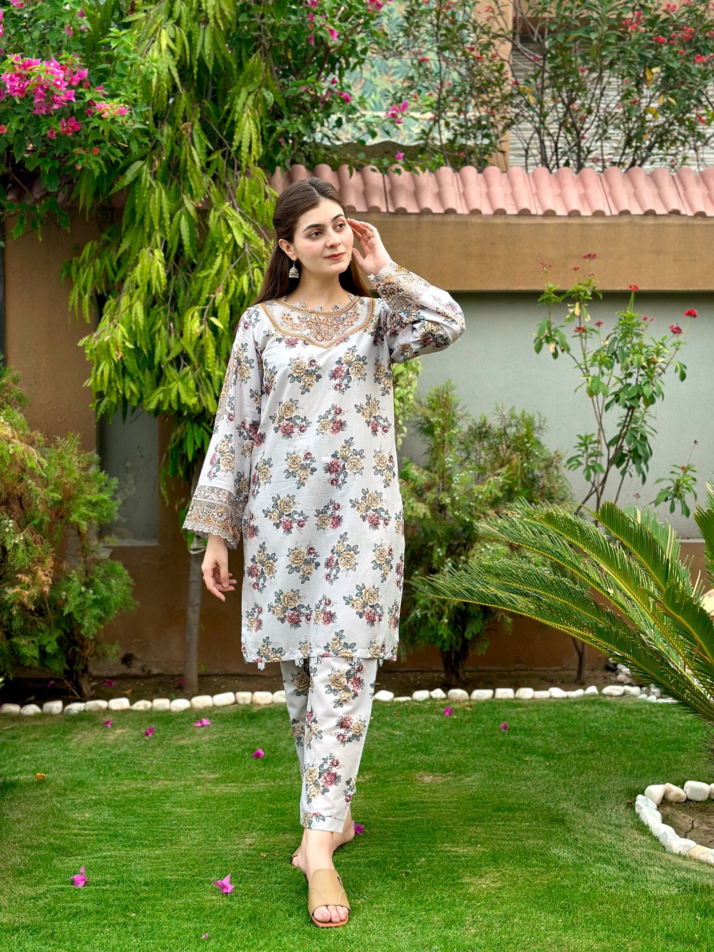 RkS  2Piece Embroidered Stitched Suit