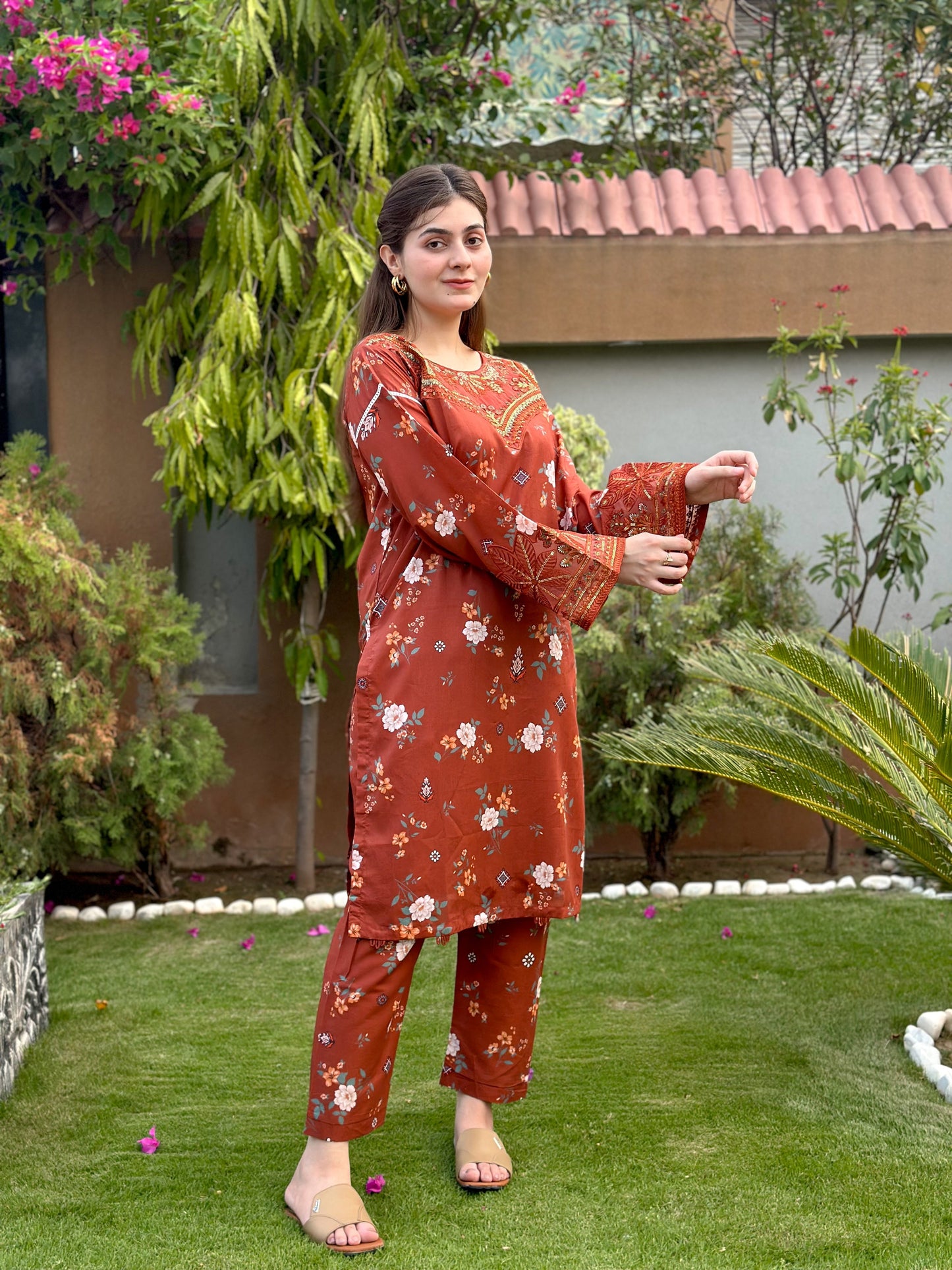 RkS  2Piece Embroidered Stitched Suit